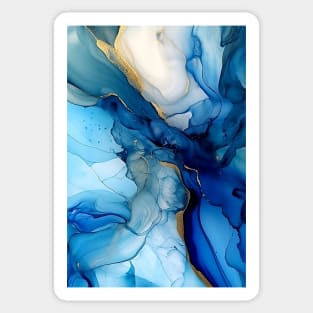 Blue Moon - Abstract Alcohol Ink Art Sticker